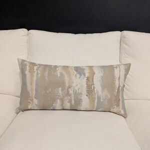 Abstract Beige and Gray Throw Pillow